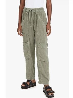 Free People Feelin’ Good Utility Cargo Pull-On Pants - Olive Green Moss size XS
